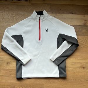 Mens Sypder Ski Knit exterior/fleece interior quarter-zip, Size: Mens Small